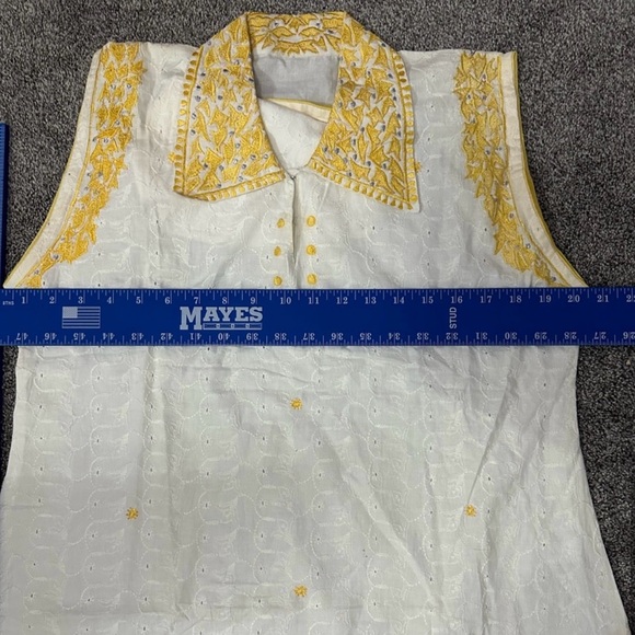 Cotton embroidered dress and scarf set S/M - Picture 4 of 10